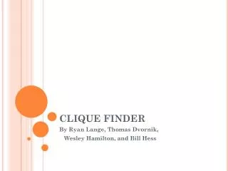 CLIQUE FINDER