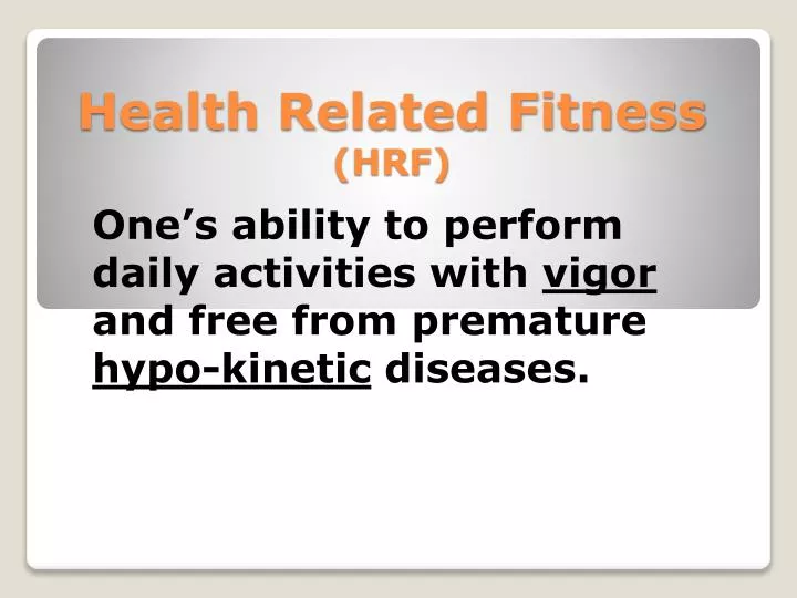 health related fitness hrf