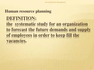 human resource planning