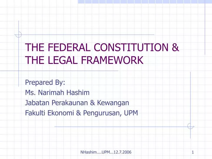 the federal constitution the legal framework