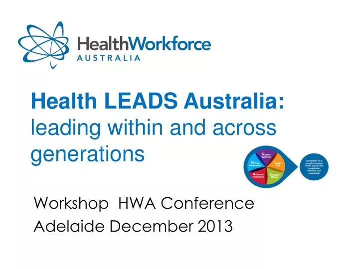 health leads australia leading within and across generations
