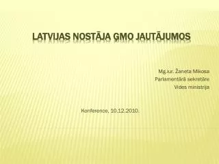mg iur aneta mikosa parlament r sekret re vides ministrija konference 10 12 2010