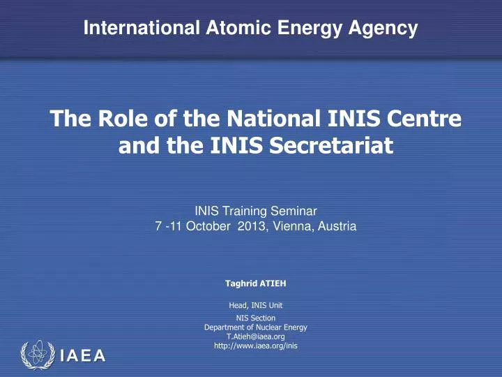 the role of the national inis centre and the inis secretariat
