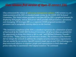Gluu releases first version of OpenXDI (OX)