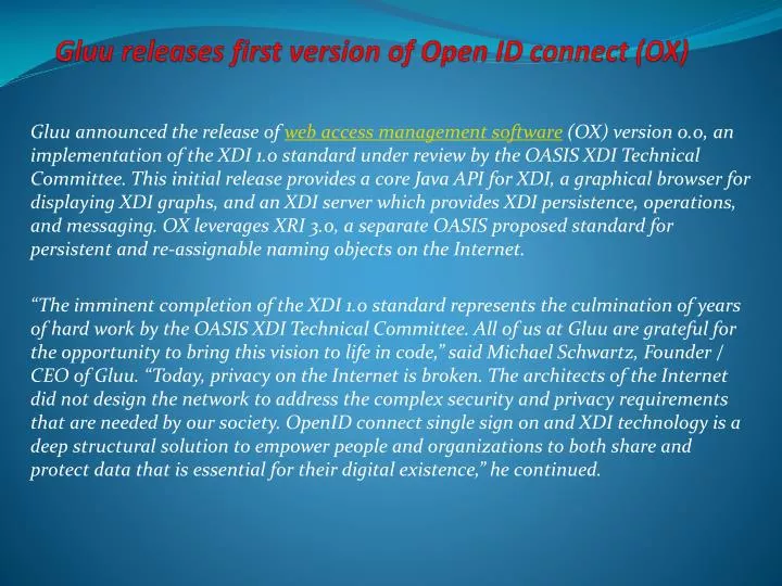gluu releases first version of open id connect ox