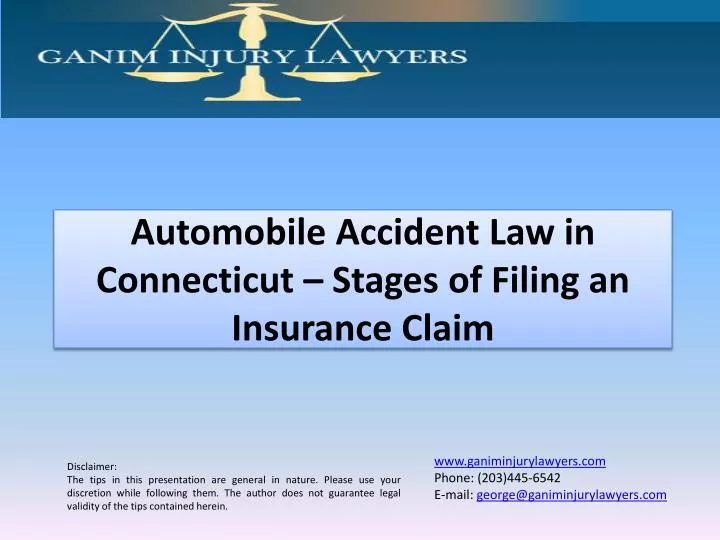 automobile accident law in connecticut stages of filing an insurance claim