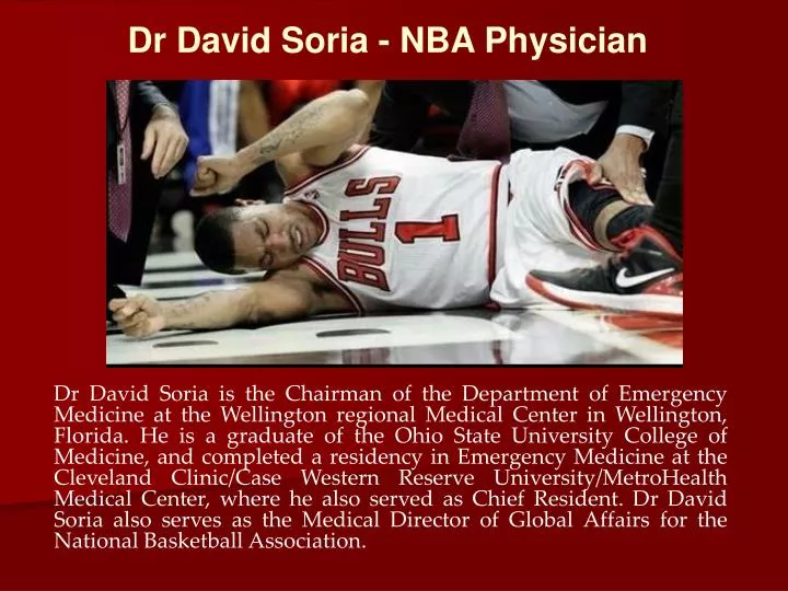 dr david soria nba physician