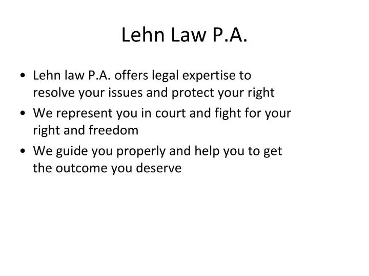 lehn law p a