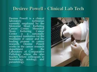 Desiree Powell - Clinical Lab Tech