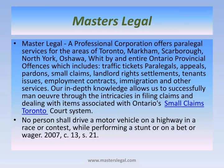 masters legal