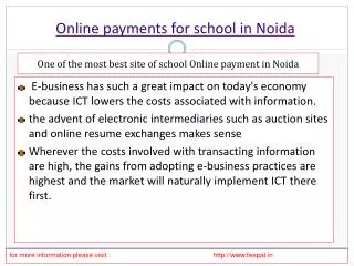 In brief about online payment for school in Noida