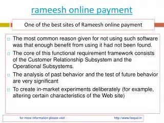 How can you Find Best site of rameesh online payment