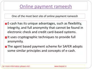 Some Valuable Tips while submitted online pyment rameesh