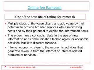 Select the best option of online fee rameesh