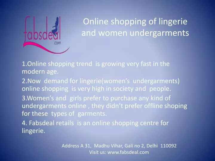 online shopping of lingerie and women undergarments