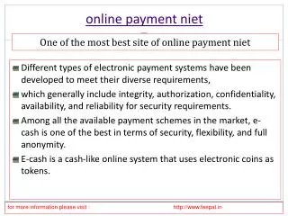 Exhaustive overview of the online payment niet
