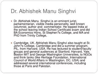 Dr. Abhishek Manu Singhvi