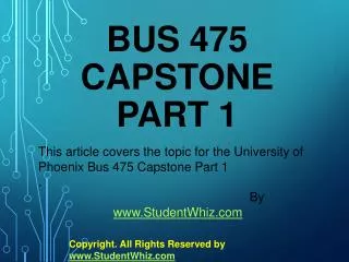 BUS 475 Capstone Exam Part 1