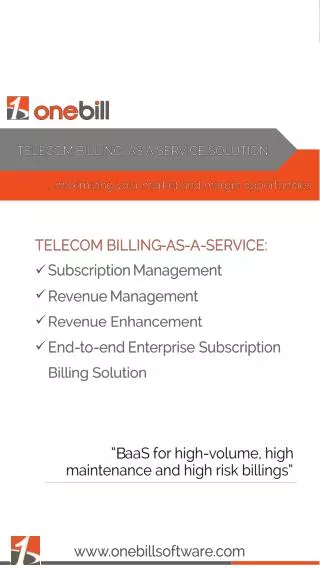 OneBill - Telecom Billing As a Service Solution