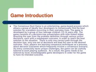 Game Introduction