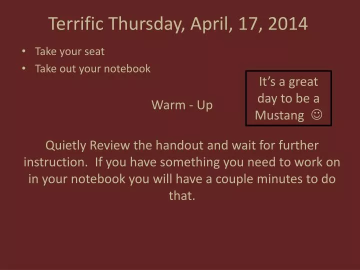 terrific thursday april 17 2014