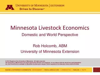 Minnesota Livestock Economics