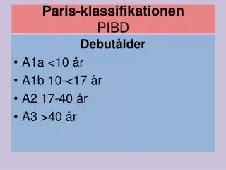 paris klassifikationen pibd