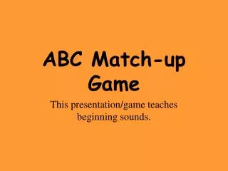 ABC Match-up Game