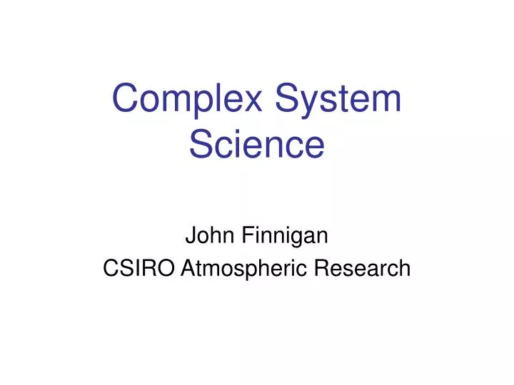 complex system science