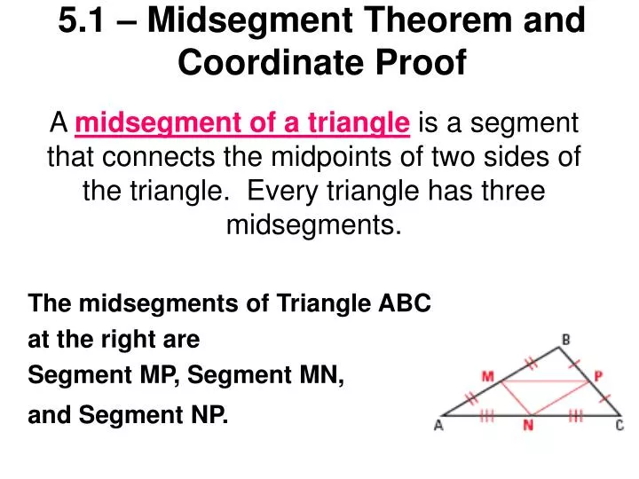 5 1 midsegment theorem and coordinate proof