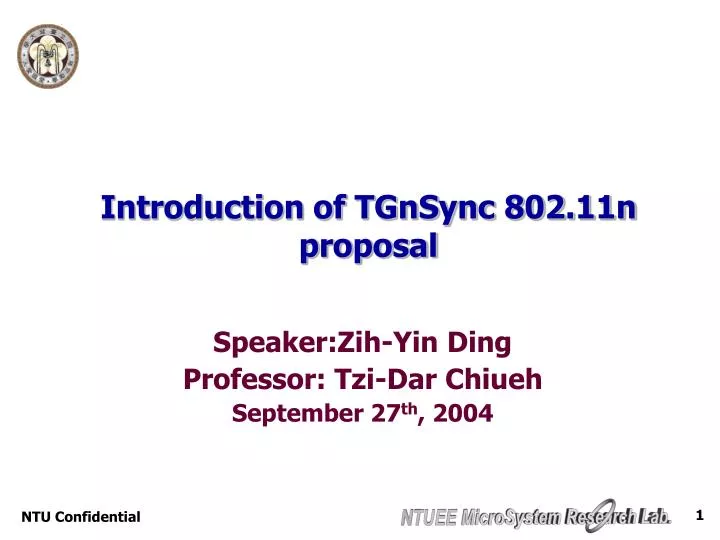 introduction of tgnsync 802 11n proposal
