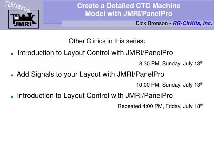 create a detailed ctc machine model with jmri panelpro
