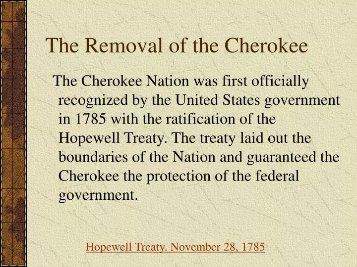 the removal of the cherokee