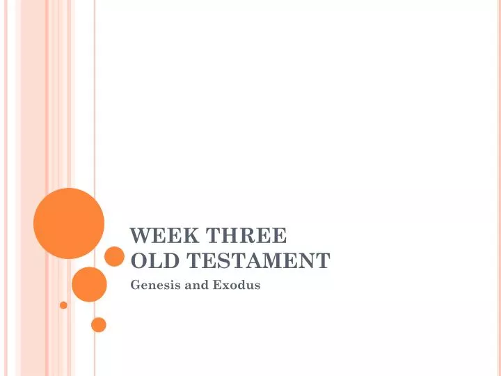 week three old testament