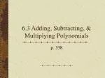 Adding, Subtracting, and Multiplying Polynomials: Techniques and Examples - slide 1
