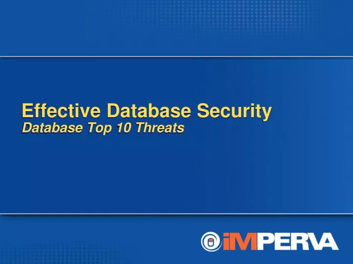 effective database security database top 10 threats