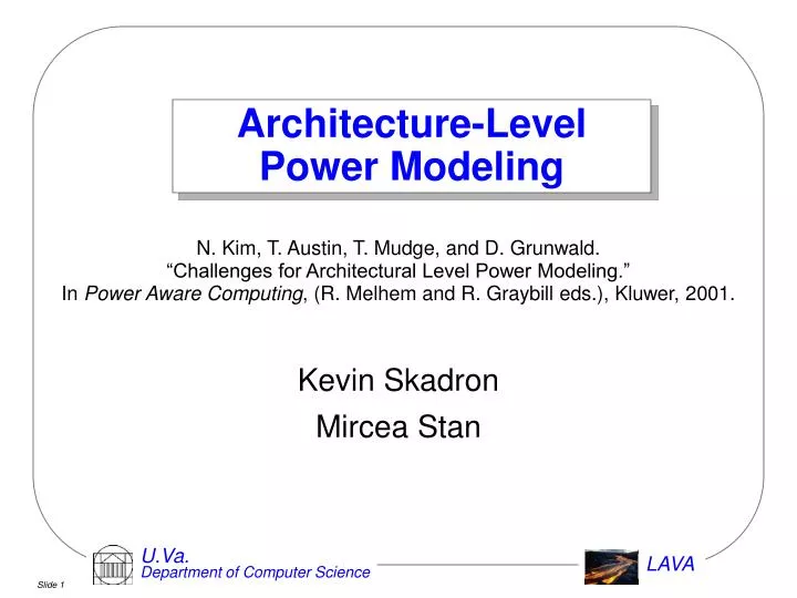 architecture level power modeling