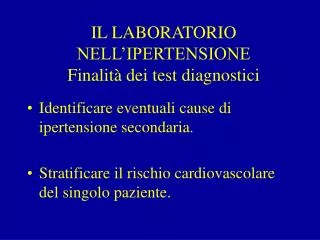 il laboratorio nell ipertensione finalit dei test diagnostici
