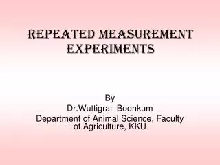 repeated measurement experiments