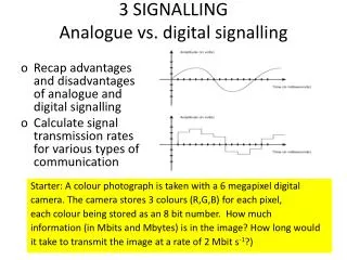3 SIGNALLING Analogue vs. digital signalling
