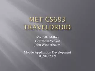 MET CS683 TravelDroid