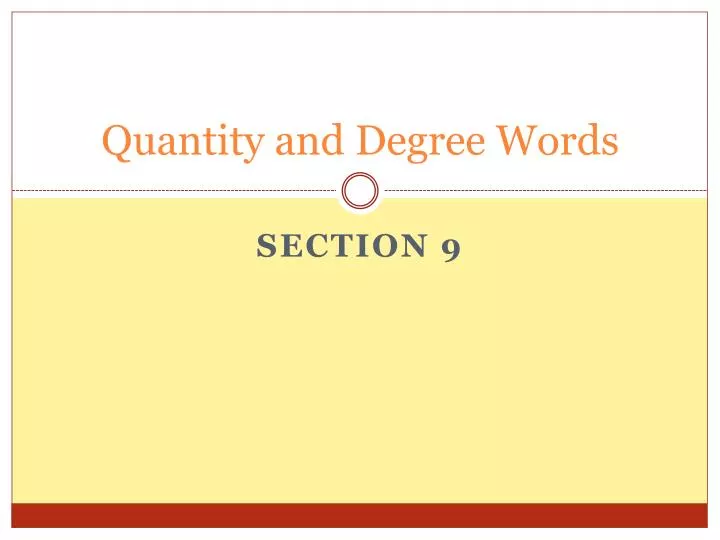 quantity and degree words