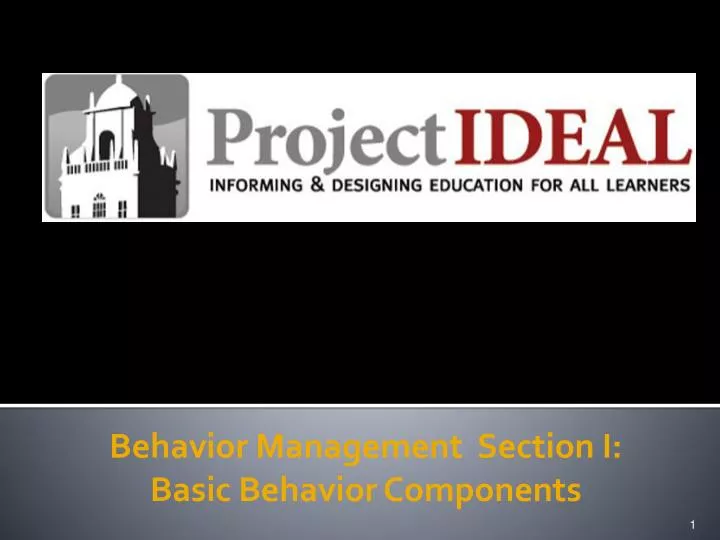behavior management section i basic behavior components
