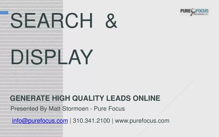 search display generate high quality leads online