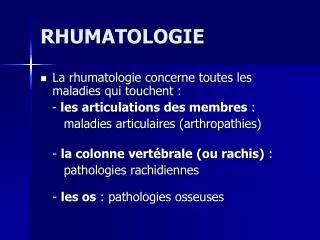 rhumatologie