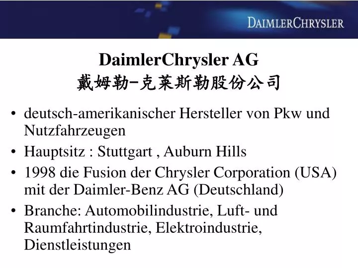 daimlerchrysler ag