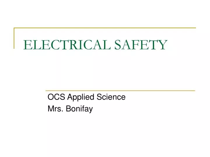 electrical safety