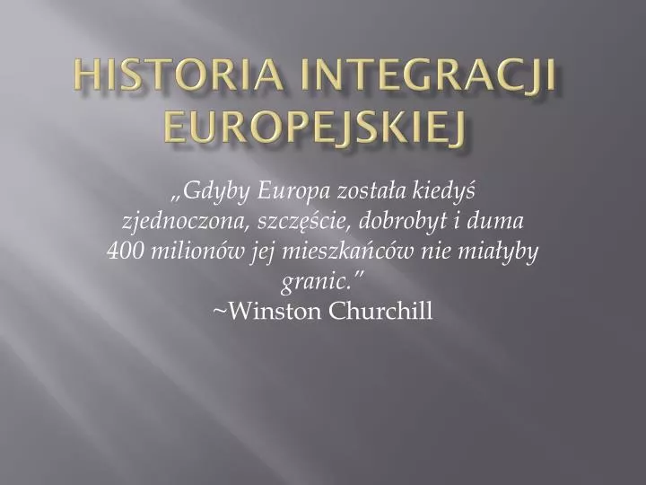 historia integracji europejskiej