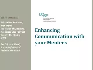 Mitchell D. Feldman, MD, MPhil Professor of Medicine; Associate Vice Provost Faculty Mentoring;