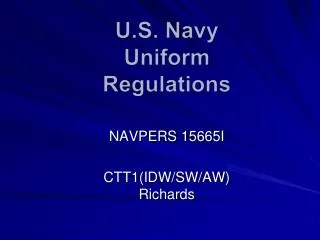U.S. Navy Uniform Regulations